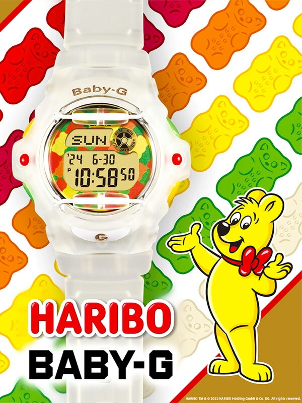 BABY-G デジタル ハリボー コラボ　ベイビーG ベビー 時計 腕時計 カシオ 防水 HARIBO グミ ゴールドベア クマ ベア カラフル BG-169HRB-7JR