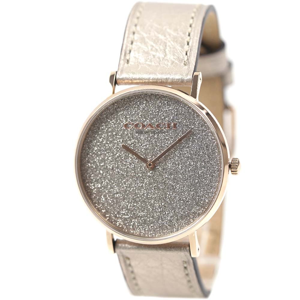 コーチ 腕時計 ペリー 36mm ラウンド CG ダイヤルケース ゴールド グリッター レザー メタリック ゴールド COACH 14504077