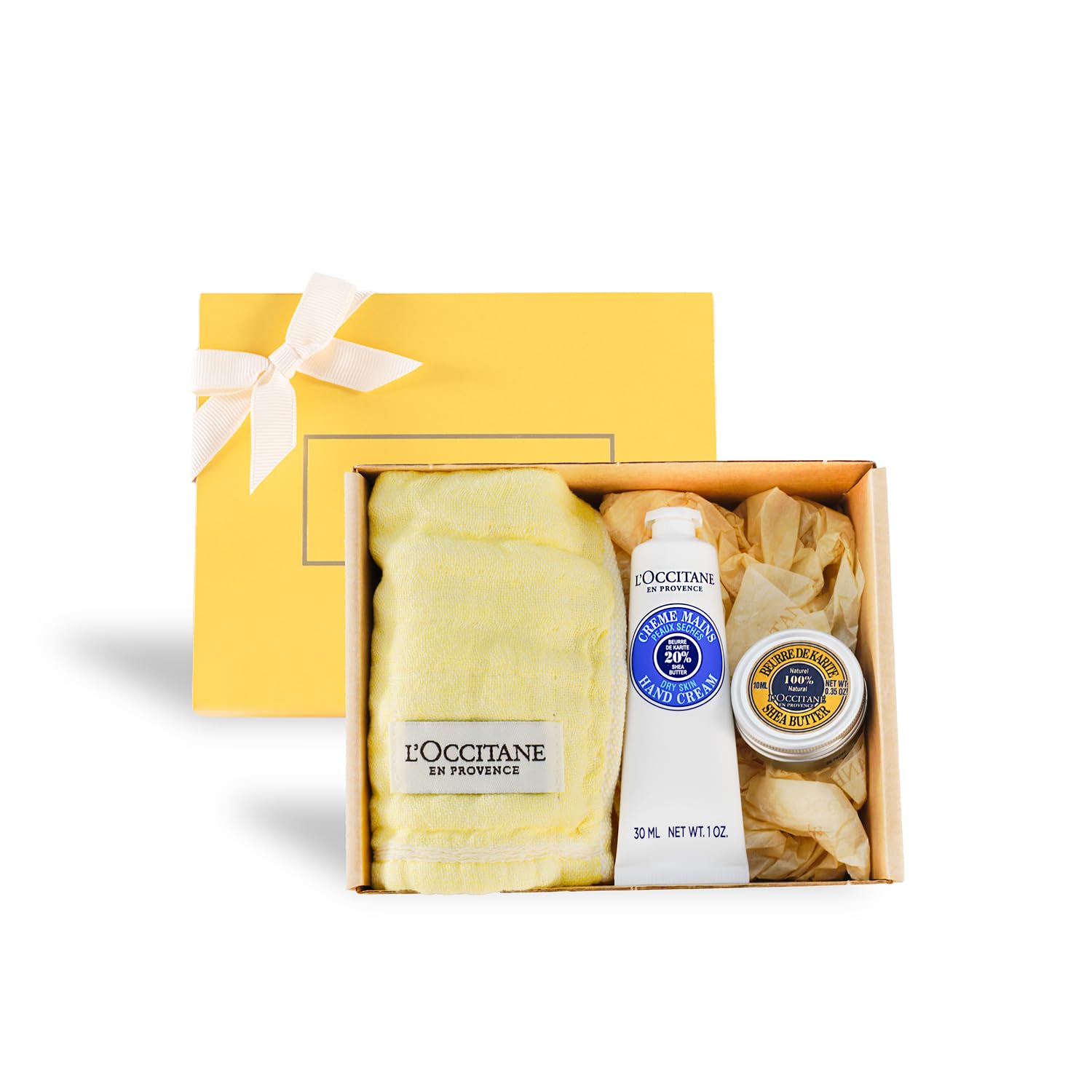 ロクシタン(LOCCITANE) シア ハンドクリーム30mL & シアバター イエロータオル付きギフトセット 誕生日 プレゼント ギフト 女性 男性 人気 黄色ハンカチ 送別