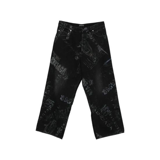 BALENCIAGA Men Denim Pants 857216 TTWA8 1037 BLACK