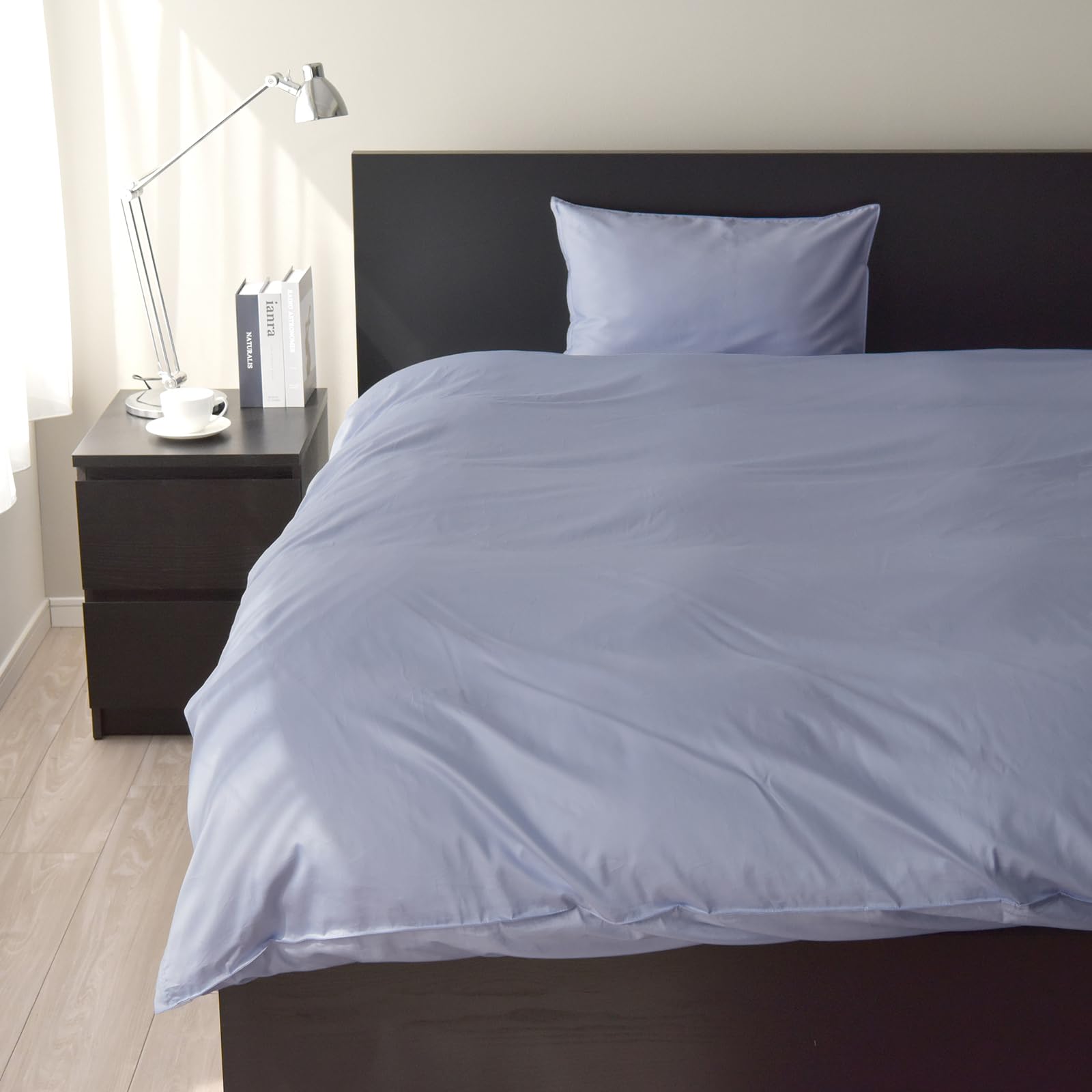 布団カバーセット 3点セット シングル 日本製 350本高密度生地 綿100％ サテン 防ダニ シルクのような肌触り 掛け布団カバー ボックスシーツ 枕カバー 超長綿 おしゃれ 北欧 ホテル仕様 ノー