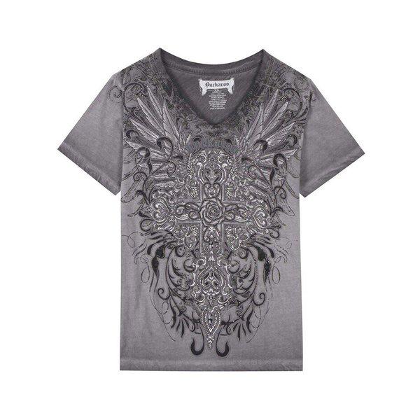 PREMIUM 女性 40番手 WING Vネック 半袖Tシャツ 252TS692-12_IC