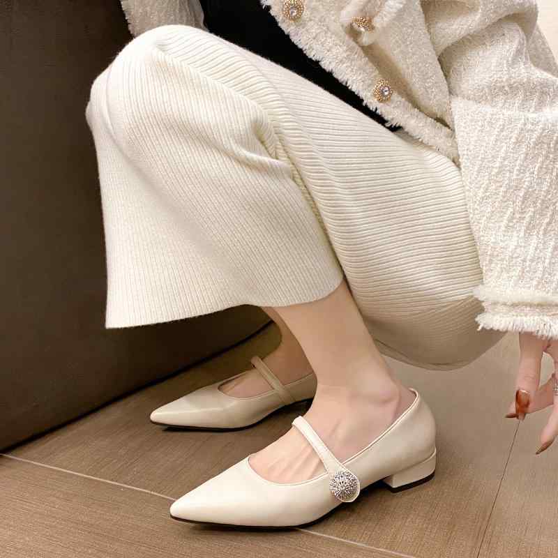 韓国 靴 シューズ 春夏 秋冬 レディース かわいい おしゃれ フレンチ ポインテッドトゥ 太ヒール