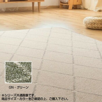 アスワン　PTT繊維カーペット　アルテア　190x190cm　GN/グリーン　CA617735