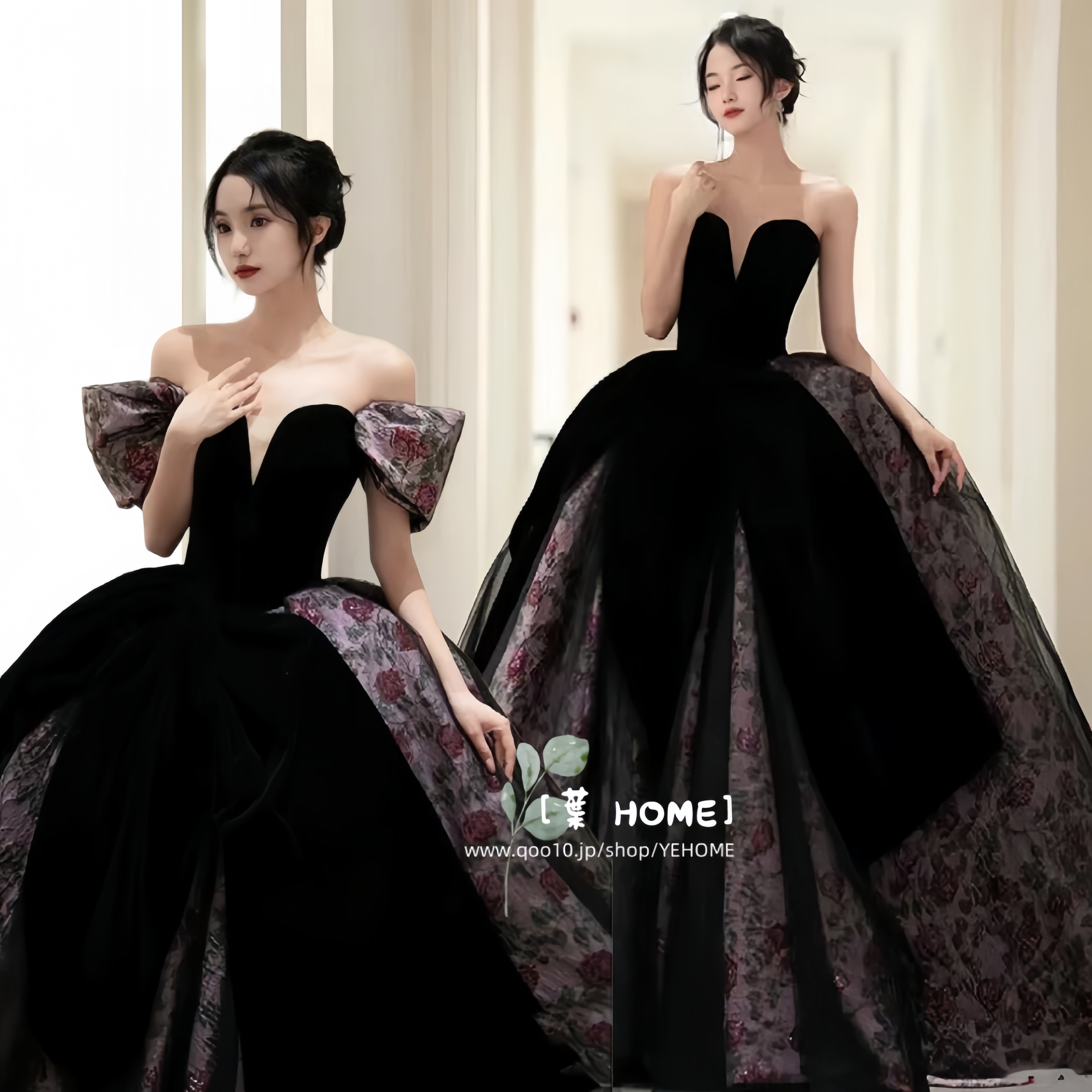 [葉 HOME] パーティードレス ウェディングドレス 袖なし 花嫁ロングドレス 結婚式 二次会 エレガント お呼ばれ 挙式 簡約 姫系発表会 コンサート パーティー 韓国ファッション