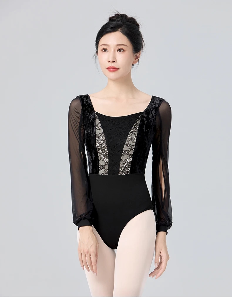 女性セクシーなバレエダンスレオタード,バレエ衣装 ストレッチ素材 フィット感 バレエレッスン バレエ練習用 動きやすい ダンスウェア,空中ヨガ服,体操レオタード,スタンドアップカラー