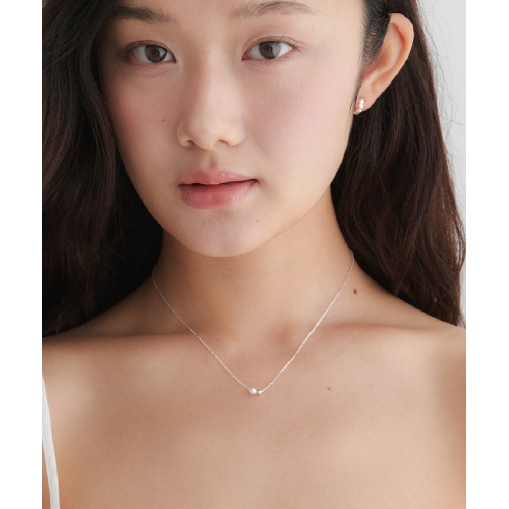 OVLA (シルバー925) ツインボールミニパールネックレス JN060