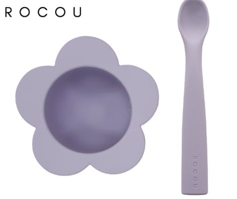 【出産祝いに】フラワーボウルセット 韓国ブランド シリコンベビー食器　くすみカラー可愛い 初期離乳食食器・ギフトにもおすすめ おしゃれなくすみカラー 出産祝い　ギフト