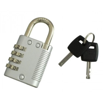 創造工房　鍵付4段文字合せ錠40mm　キー2本付き　G-227