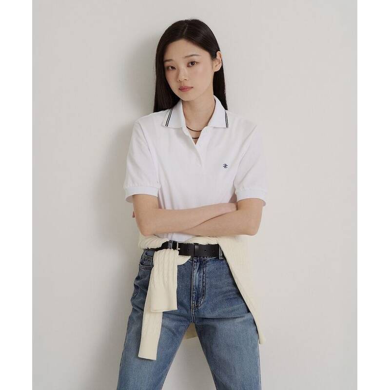 BEANPOLE LADIES スーピマ・ピケ ボリューム半袖トップス ホワイト (BF6542C021) BF6542C021 423084