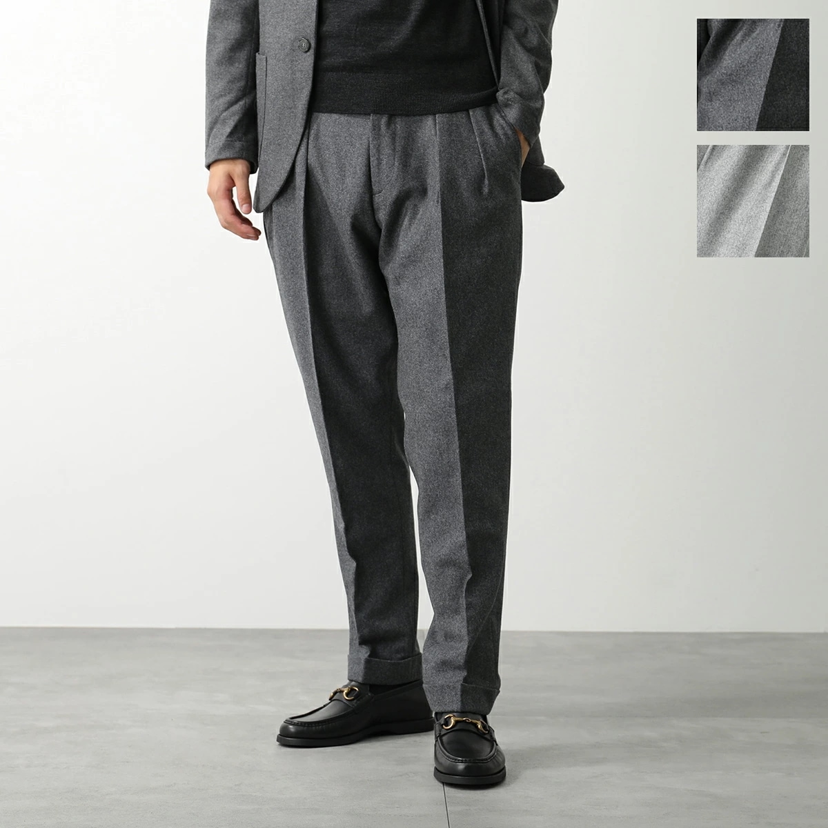 COYSEIO】 ROUND PINTUCK PANTS : CHARCOAL