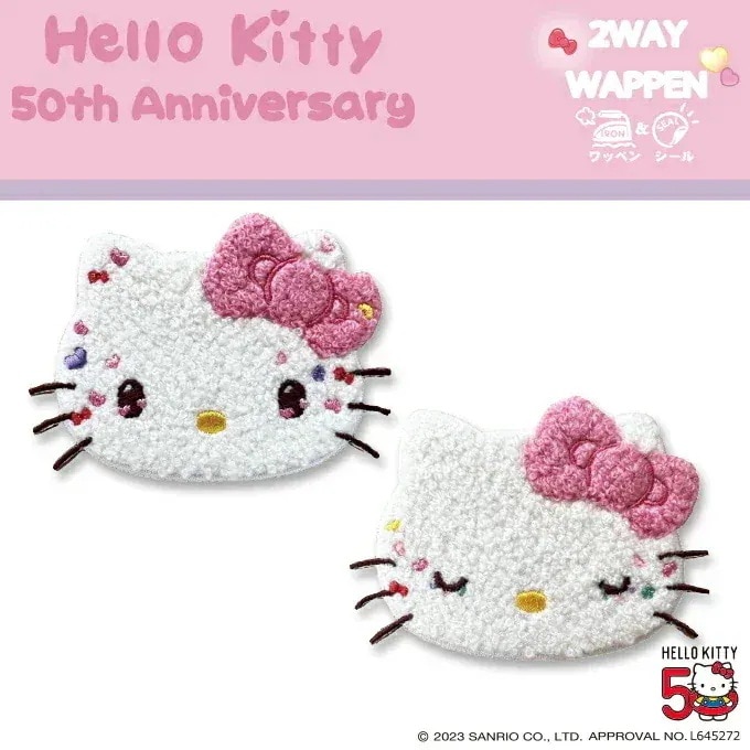 【最安值 3日で配達】保 幼稚園 入学 入園 女子 刺繍ワッペン 服キャラクターワッペン プレゼント グッズ 刺繍 かわいい シール アイロン サガラ ワッペン 50周 kitty Hello