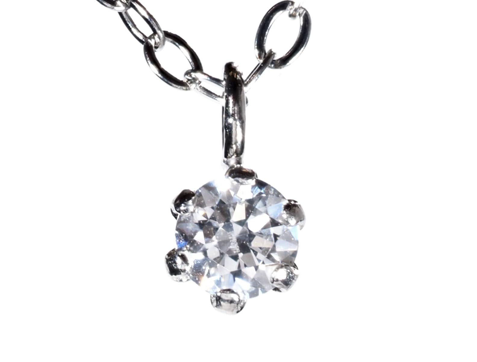 プラチナ 900 一粒 ダイヤモンド ネックレス 0.1ct pt900