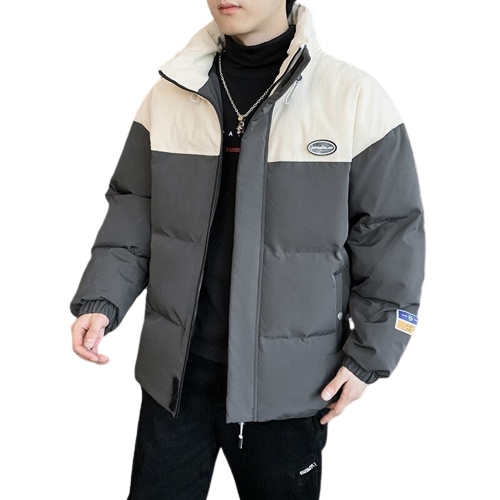 綿入れ男性秋冬加絨加厚手綿入れ男性冬羽毛綿入れコート