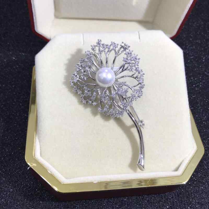 DIY アクセサリー ブローチ パーツ パール無し 空ホルダー 半完成 ピン セーター チェーン 兼用 ファッション タンポポ メンズ レディース カップル