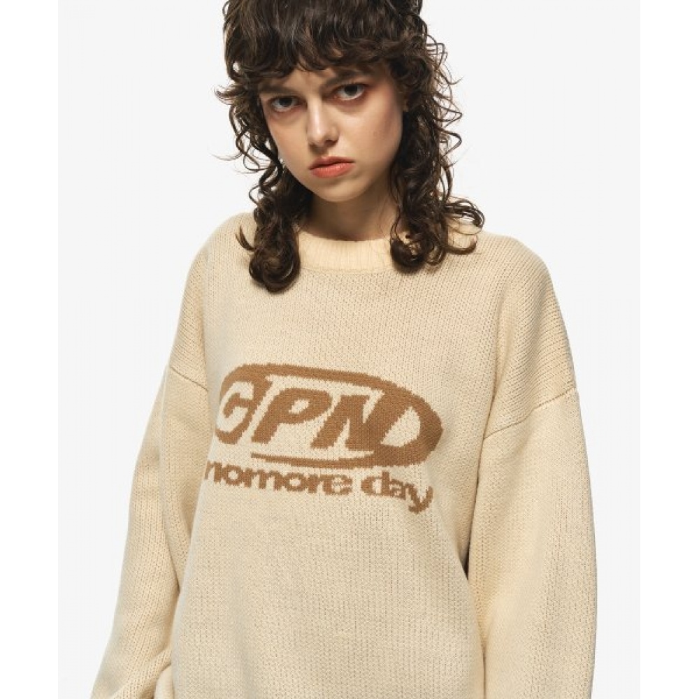 CPGN STUDIO オーバルシーロゴクルーネックセータークリーム