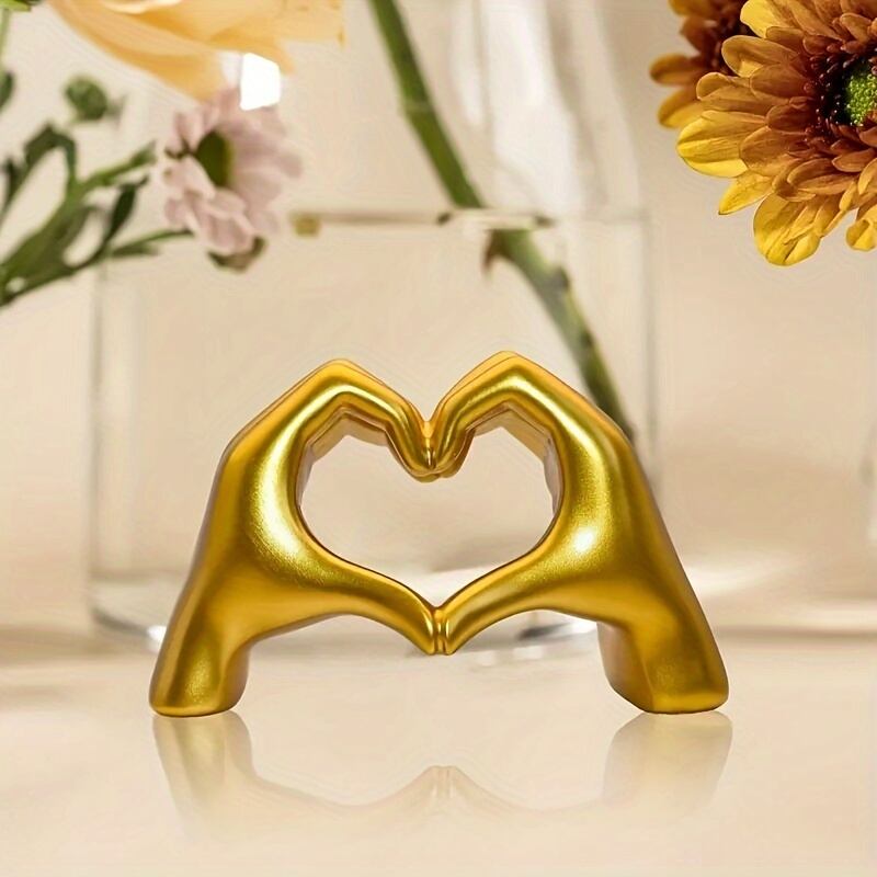 オブジェ ハート ジェスチャー ゴールド モダン アート 置物 おしゃれ かわいい 北欧 インテリア コンパクト 贈り物 プレゼント 4-7