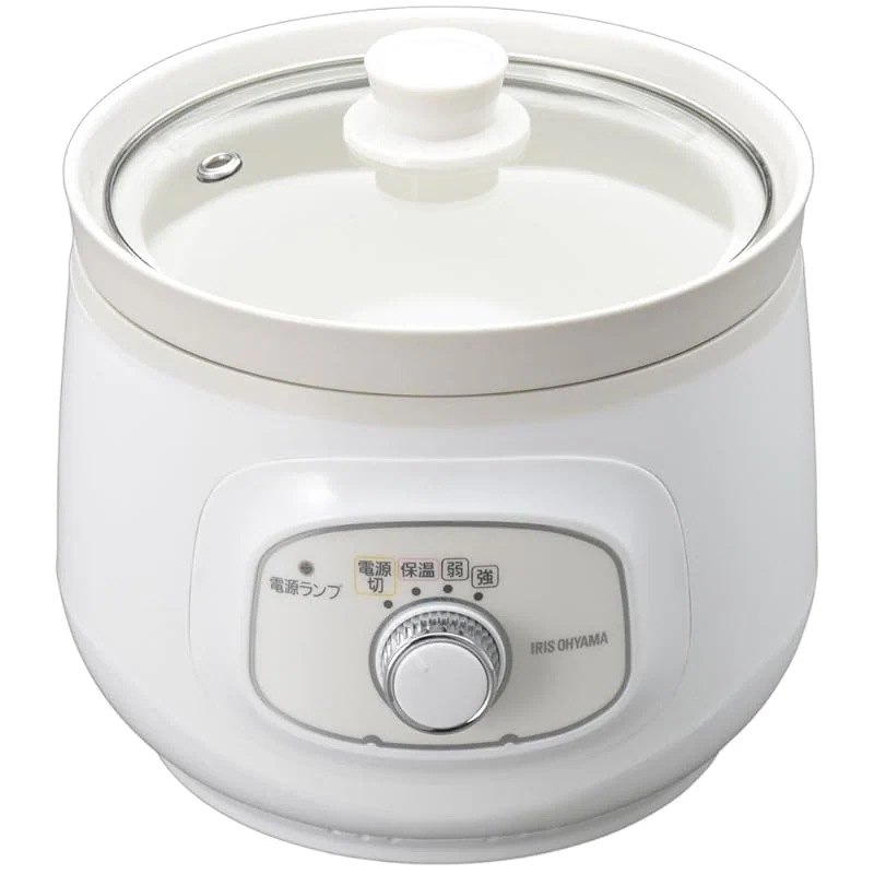 【即納】アイリスオーヤマ スロークッカー 簡単調理 ほったらかし 保温モード 1.6L 角煮 カレー 煮魚 ラクラク操作 時短料理 4レシピ付き ホワイト PSC-20K-W