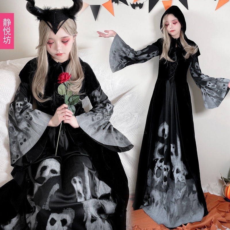 ハロウィンコスチューム ゴースト 花嫁 ゾンビ 吸血鬼 魔女 ダーク ロングドレス ホラー ゾンビ コスチューム 大人