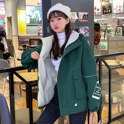 アウター レディース ブルゾン ジャケット マウンテンパーカー S M L XL 2XL 韓国 長袖 ワイド Aライン もこもこ モコモコ ふわふわ フード付き ボア かわいい 大人可愛い きれいめ