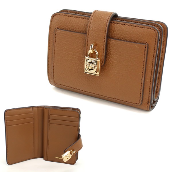 二つ折り財布 折り畳み 32S5GETD1L LUGGAGE ブラウン 二折財布小銭入付き レザー レディース