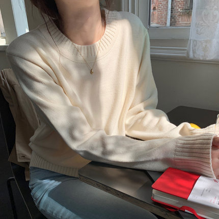 トップス デート カットソー ニットソー セーター 袖あり 長袖 春 秋 冬 10代 20代 30代 個性的 ホワイト ピンク ブルー ベージュ グレー ネイビー ブラック フリーサイズ