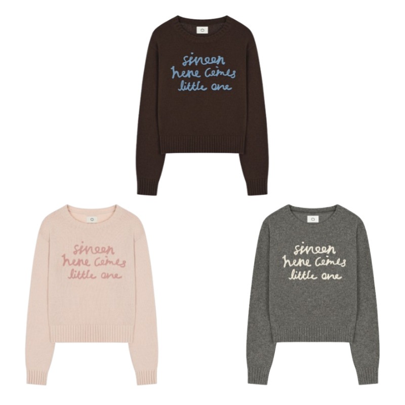 (24FW 新商品) レタリングプルオーバーニット (3カラー)