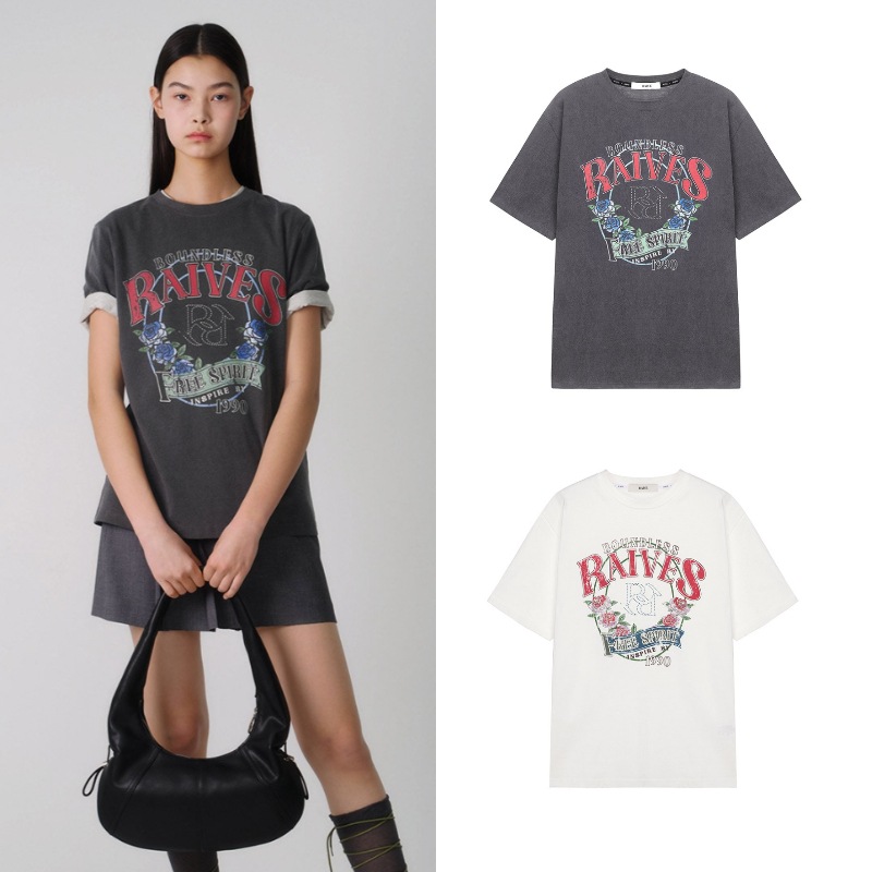 Vintage rose graphic T-shirts オーバーサイズTシャツ