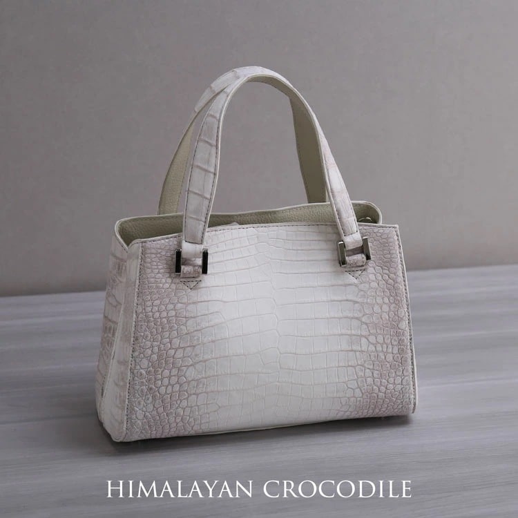 ヒマラヤ クロコダイル ハンドバッグ レディース 2way バッグ 斜め掛け ショルダーバッグ 小さめ 収納 仕切り ラウンドファスナー 鰐革 保証書 付き 本革 4FA(06001894r)