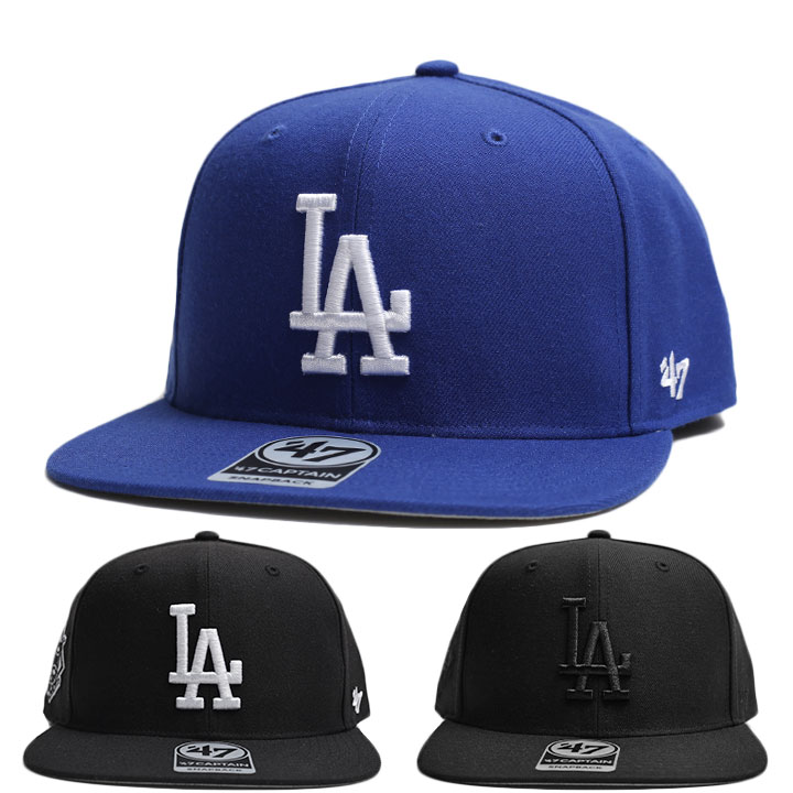 ドジャース 公式 LA キャップ 青 黒 コーデ 47 レディース 春夏秋冬用 全3色 大きいサイズ MLB Dodgers ロゴ 47brand フォーティセブン