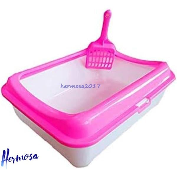 今日のイベント 新商品20%オフ 猫用トイレ本体 ペットトイレ 屋内防水ペットのトイレボックス 39x48x13cm3枚購入で200円OFF 7,951円