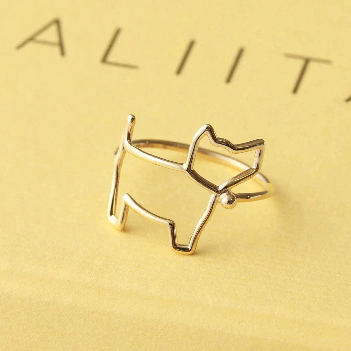 ALIITA アリータ リング PERRITO PURO RING レディース 犬 ドッグ モチーフ 指輪 アクセサリー YELLOW-GOLD-9KT】