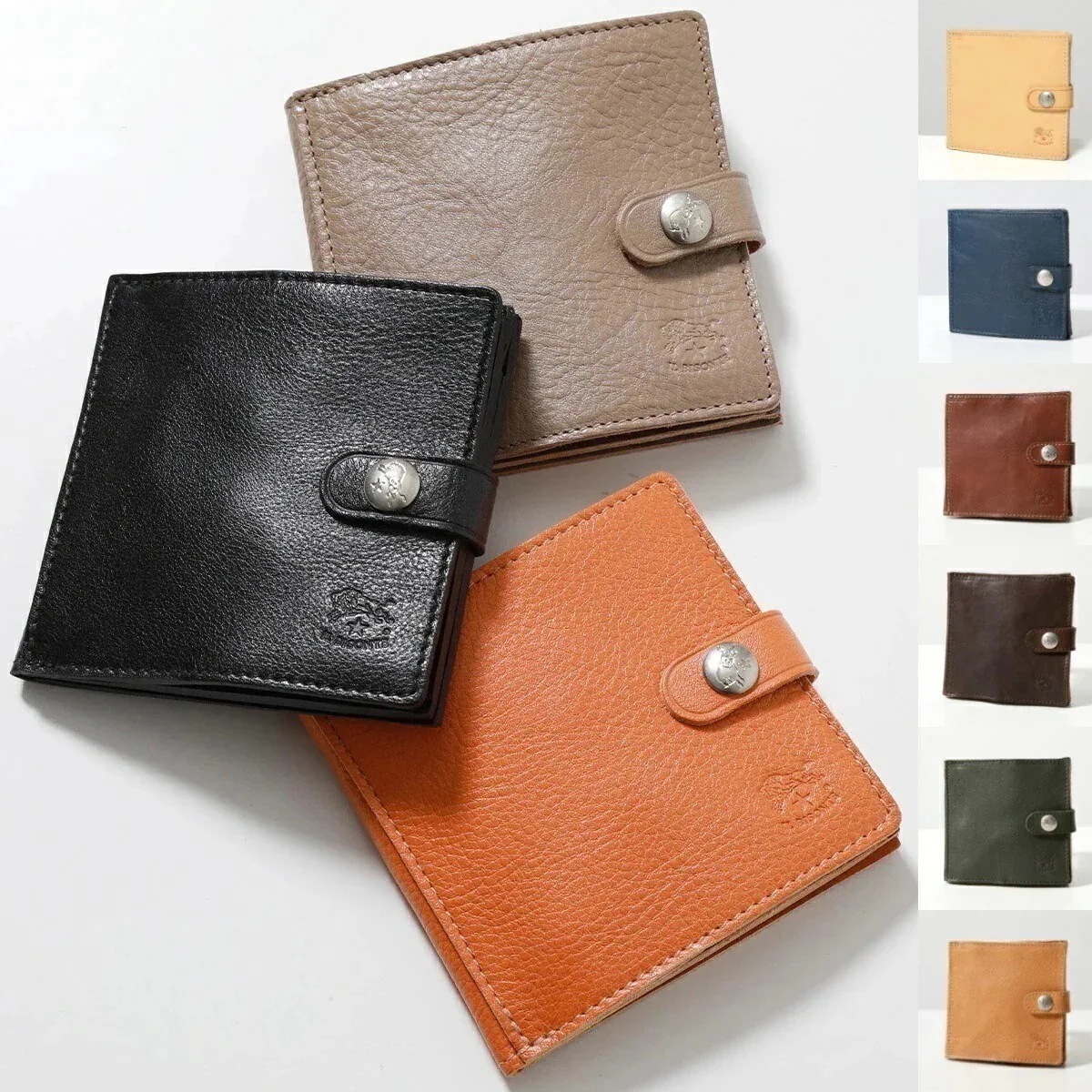 ILBISONTE イルビゾンテ 二つ折り財布 SBW015 レディース レザー スモール ミニ財布 小銭入れあり シルバー金具 カラー9色