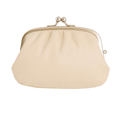 [] 日本製 牛革親子がま口 アイボリー