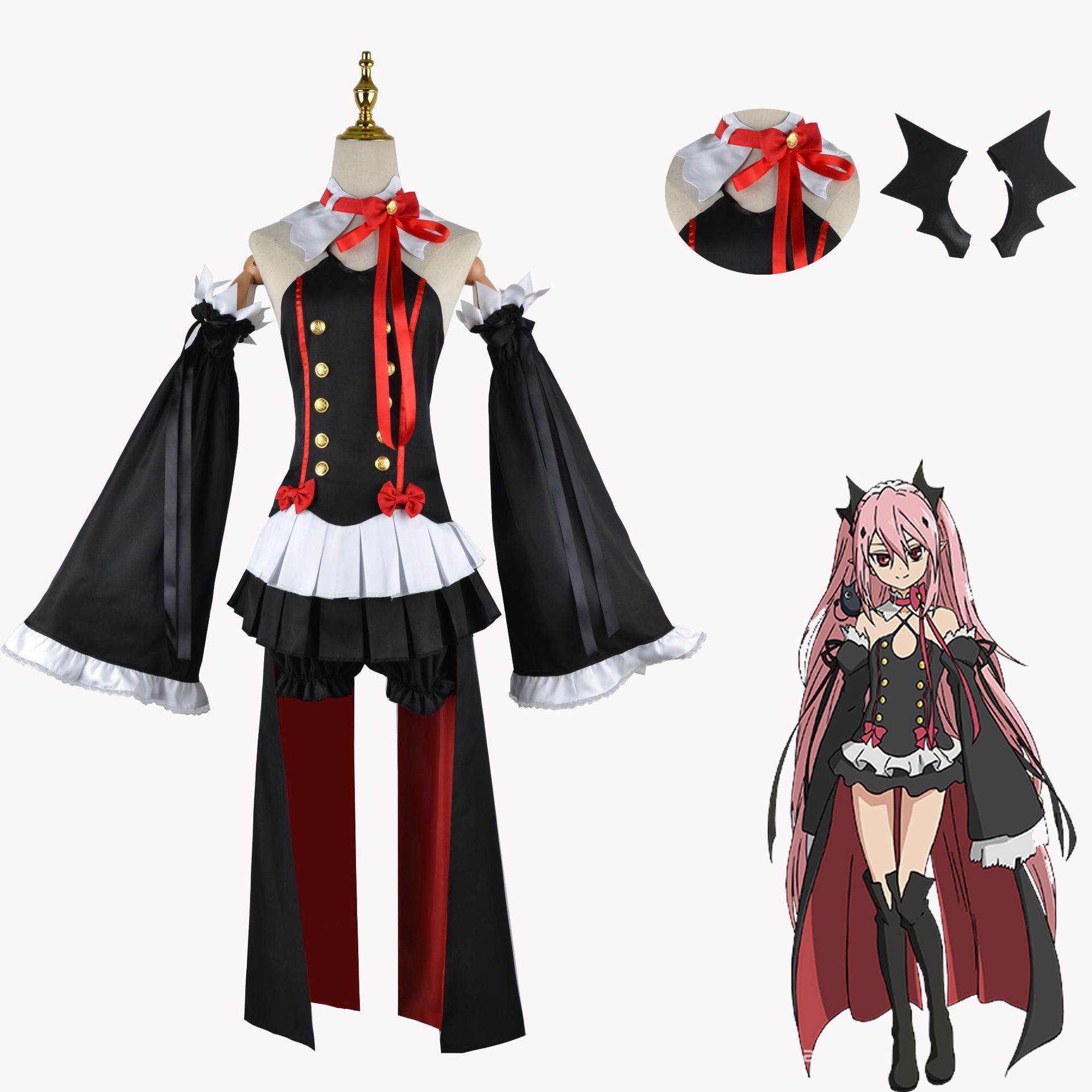 終わりのセラフ クルル・フェリド・ミカエラコス服ハロウィン吸血鬼ロリータ