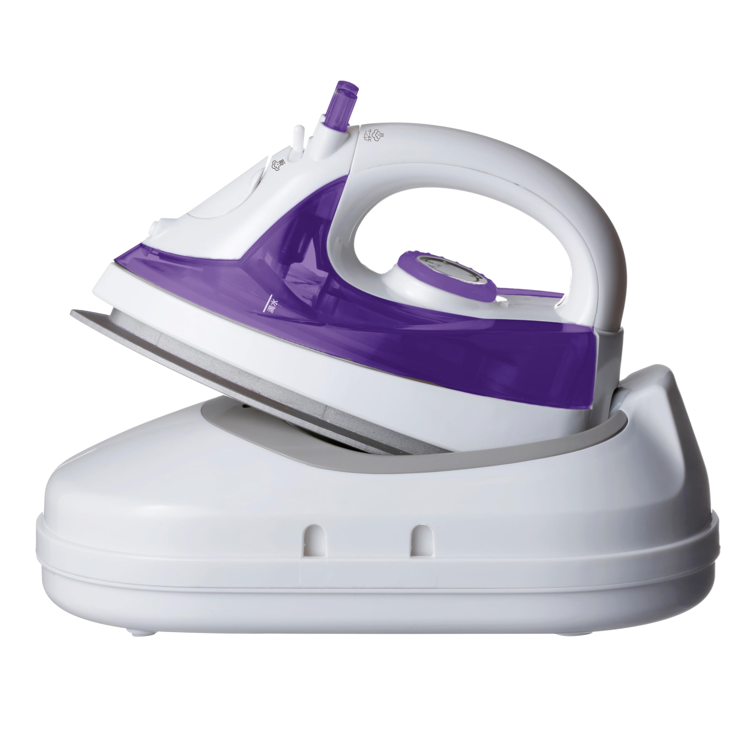 [山善] スチームアイロン コードレス 霧吹き機能 スチームショット 軽量 コンパクト 温度調節 スチーム機能3種類 セラミックコート 収納ケース付き ZBC-CL121(V)