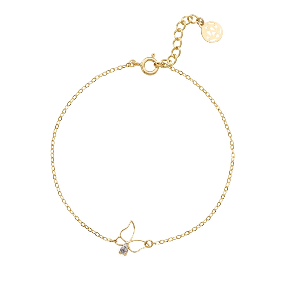 14K 18K ルブルーム ライン 蝶 ブレスレット
