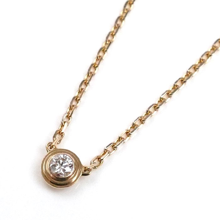 CARTIER カルティエ K18PG ピンクゴールド ダムール XS ネックレス B7224516 ダイヤモンド 2.1g 38/41cm レディース 中古 美品
