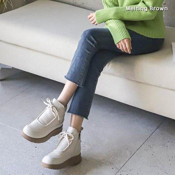 女性 デイリー ウィンター ファー ブーツ ローヒール S71