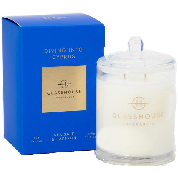グラスハウス アロマキャンドル ラージ キプロス Diving Into Cyprus (Sea Salt & Saffron) 380g