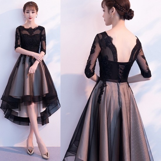 ドレス パーティードレス レディース 結婚式 パーティー お呼ばれ 二次会 ブラック フィッシュテー