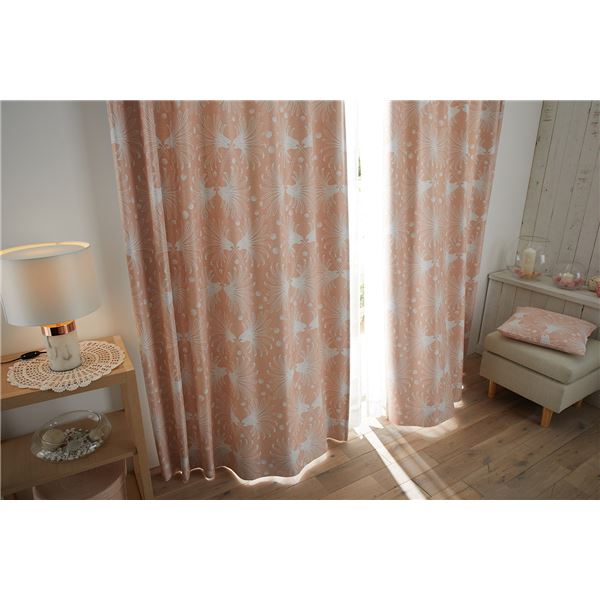 デザインライフ 遮光カーテン 約幅100x丈178cm カサネ ピンク 1枚入 V1333