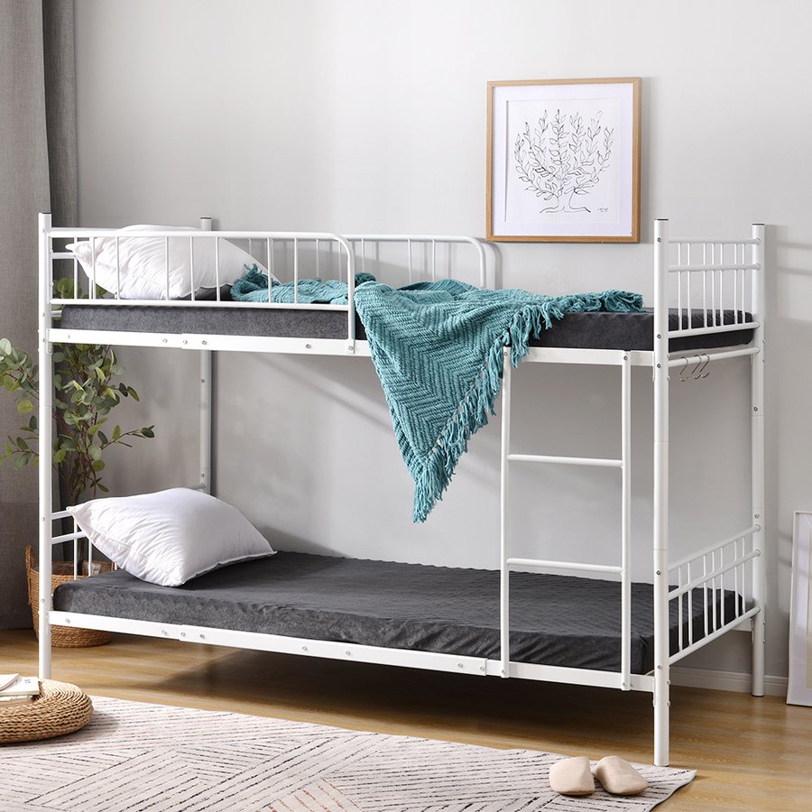 2段ベッド 二段ベッドパイプ　パイプベッド 子供ベッド 子供部屋二段ベッド 金属製 シングル　子供部屋 スチール 耐震 ベッド シングル はしご 社員寮 学生寮 新生活