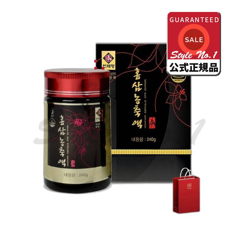 天帝明紅参6年根紅参濃縮液＋ショッピングバッグ240回分1セット