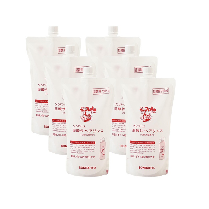 弱酸性ヘアリンス 詰替用 750ml 6袋セット リンス しっとり 静電気防止 薬師堂