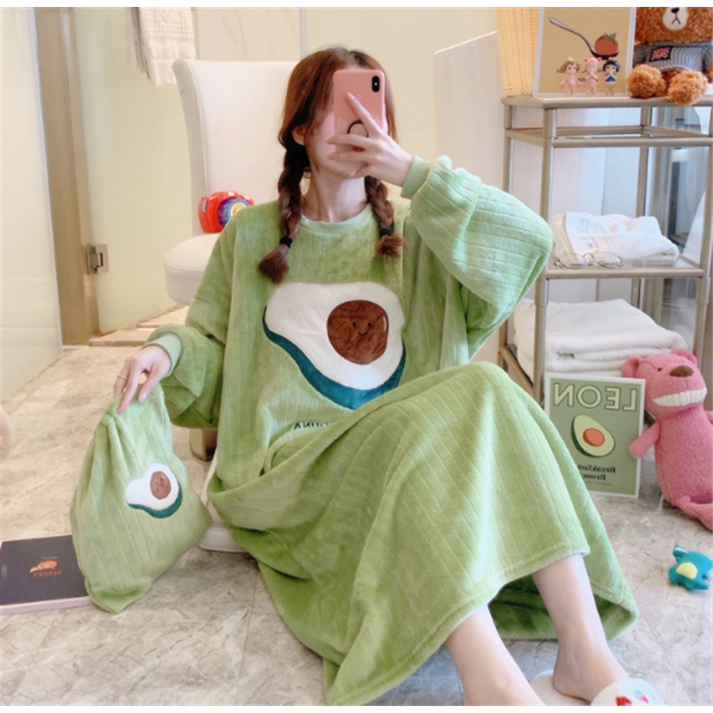 レディース 厚手 ゆったり 部屋着 パジャマ ワンピース ルームウェア 家着 ロング丈 袖あり 長袖 ボリューム袖 ラウンドネック ワイド もこもこ ふわふわ フリース かわいい カジュアル おしゃれ 5,151円