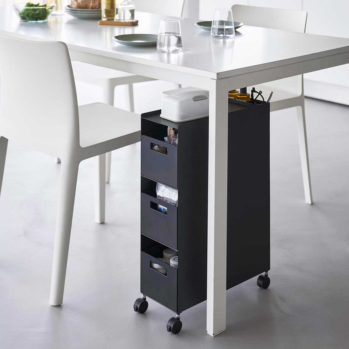 収納ワゴン 山崎実業 tower タワー 収納バスケットワゴン 3段 10016 ブラック 10,692円