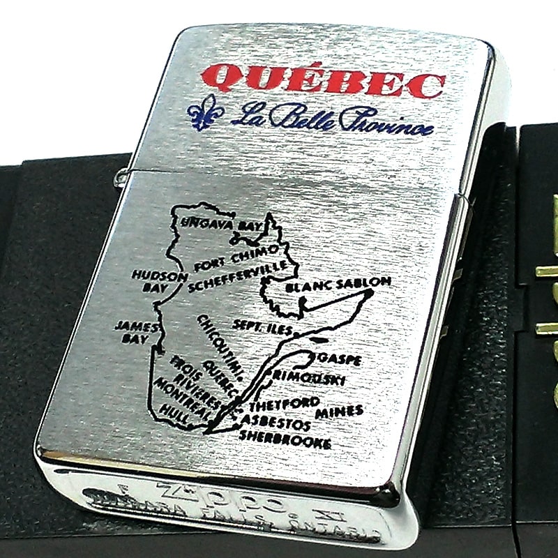 ZIPPO カナダ製 1995年製 ケベック州 オンタリオ製 地図 廃盤 ヴィンテージ レア ジッポ ライター おしゃれ 珍しい 未使用品 ビンテージ 絶版 シルバー かっこいい メンズ プレゼント