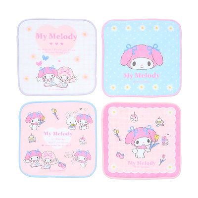 他サイト： マイメロディ プチタオル4枚セット 抗菌 ハンカチ チェック はな 通園 通学 子ども 子供 女の子 サンリオ sanrioの商品画像