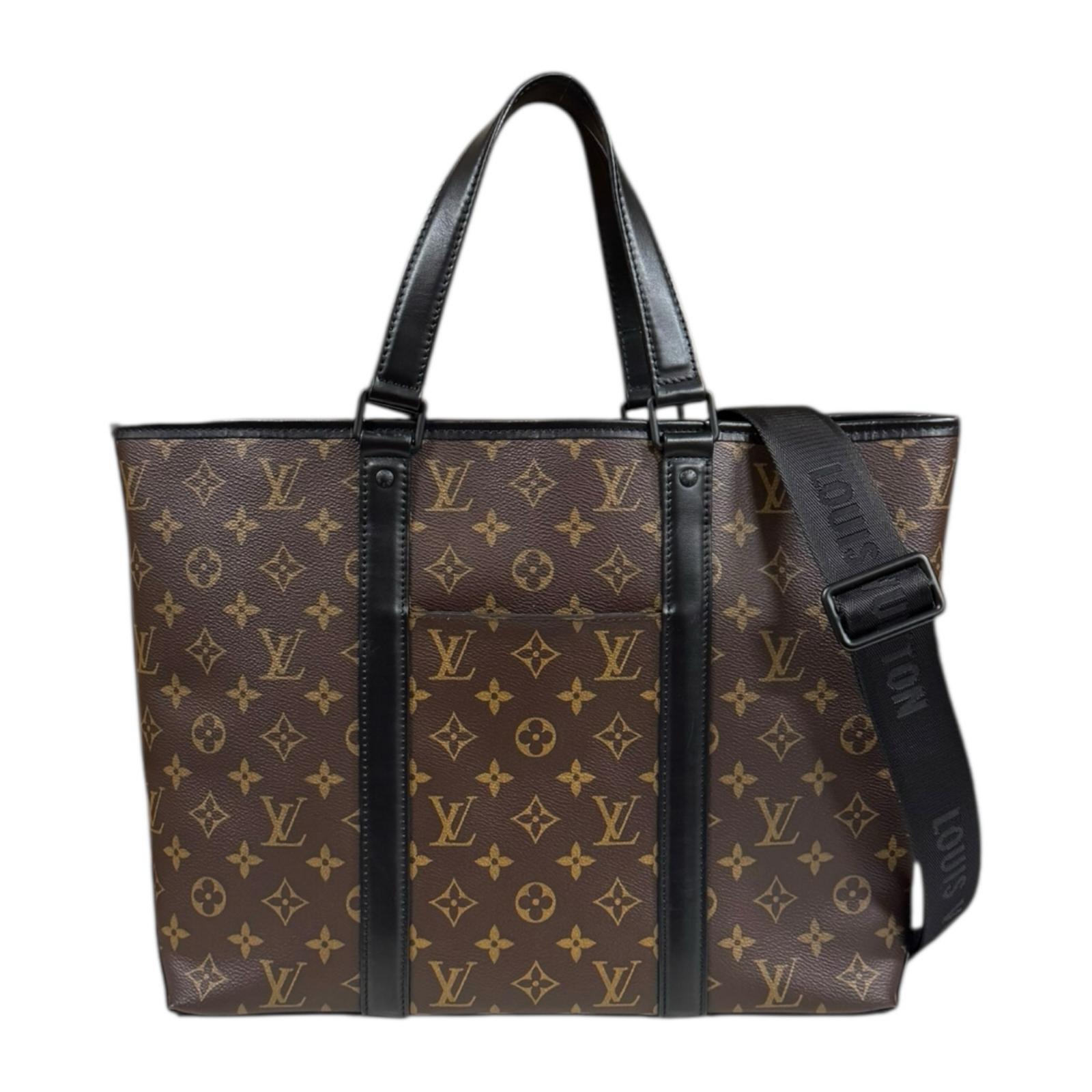 ルイヴィトン ウィークエンド トートPM モノグラム マカサー ショルダーバッグ モノグラムマカサー M45734 ブラウン LOUIS VUITTON 中古